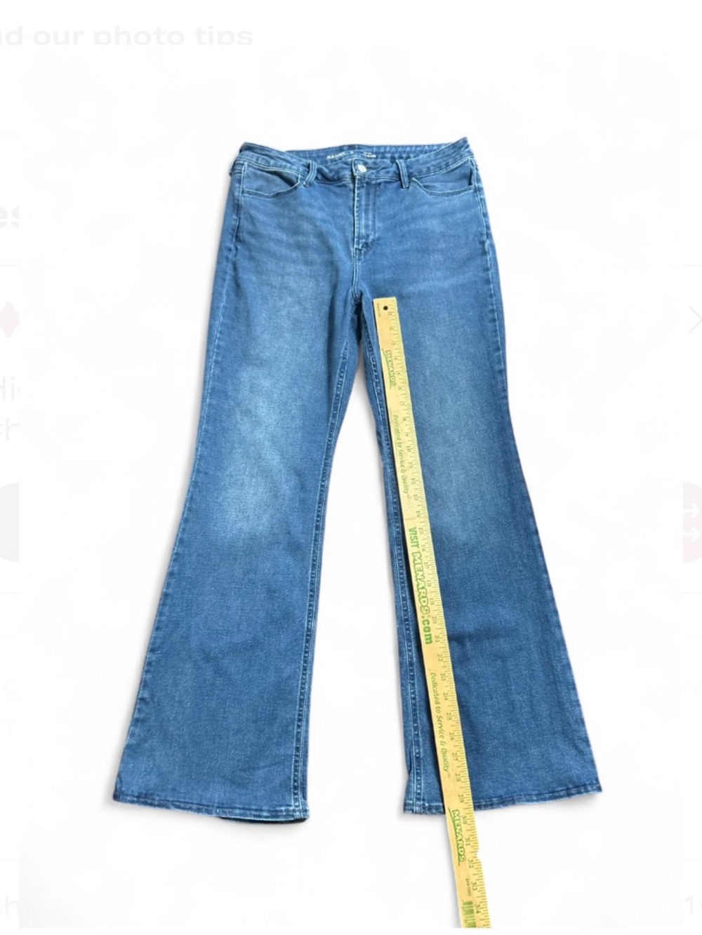 OLD NAVY Women’s Blue High-Rise Wide Leg Jeans 10, Stretch. - Picture 7 of 8